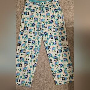 Charming Owl Print Kids Pajama Bottoms